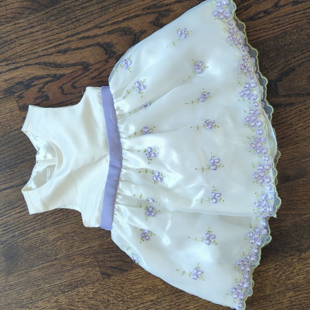 Special Occasion Toddler Dress - 18 month - White And Lavender
